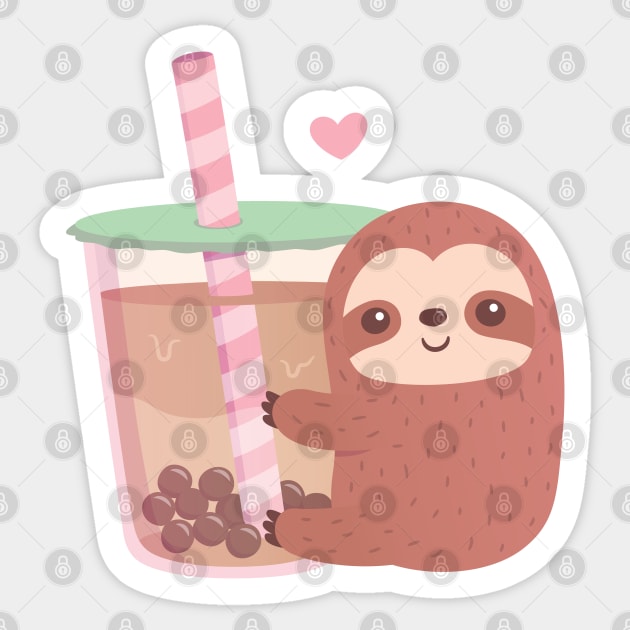Sloth Loves Bubble Tea | Vinyl Sticker Sloth Loves Bubble Tea | Vinyl Sticker