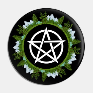 Green Witch Pentacle - Nature Themed Wiccan Pentagram Pin