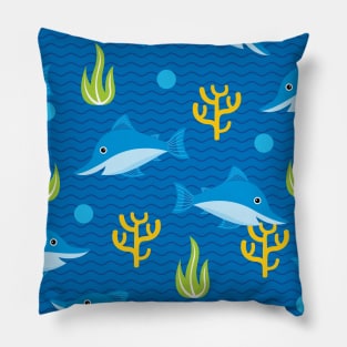 Deep Blue Shark Pillow