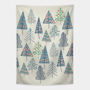 CHRISTMAS TREES Doodle Xmas Winter Hygge Holidays - UnBlink Studio by Jackie Tahara Tapestry