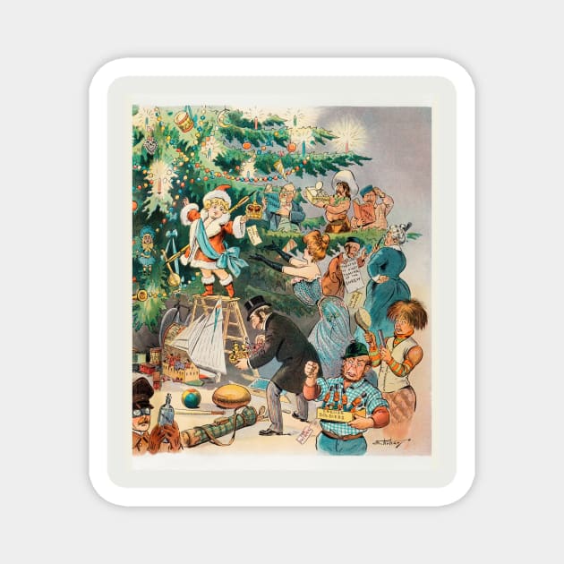 Vintage christmas card 2 Magnet by SkyisBright