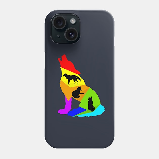 Colorful wolf Phone Case by MariRiUA