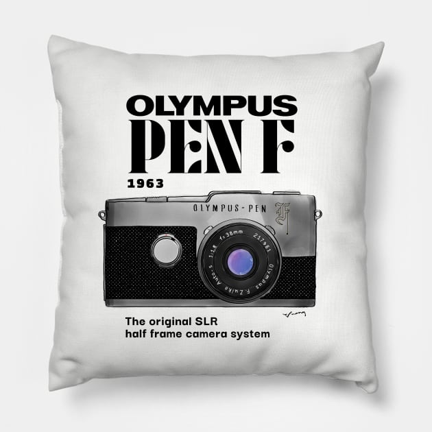 Olympus Pen F - The original Pillow by notyetfamous