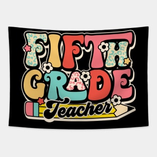 Retro Fifth Grade Teacher Flower Back To School For Boys Girl Tapestry