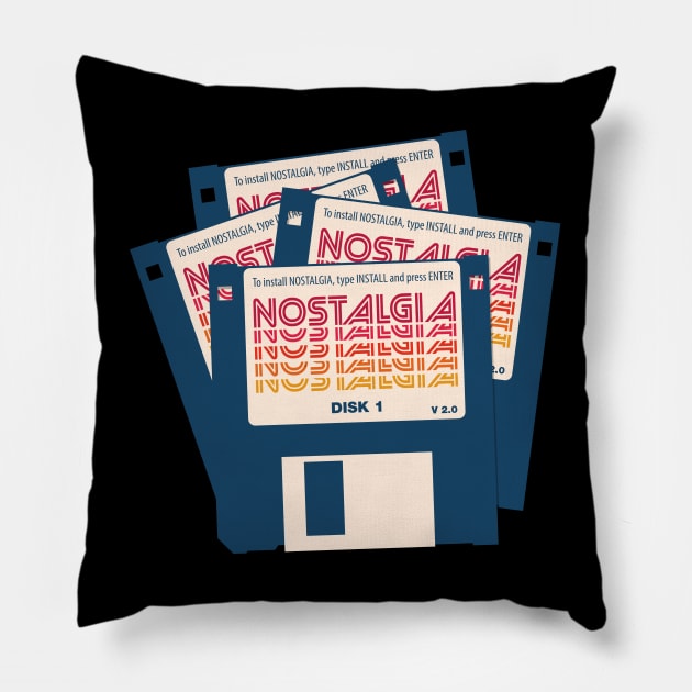 Nostalgia Floppy Disk Version 2.0 Pillow by Sachpica