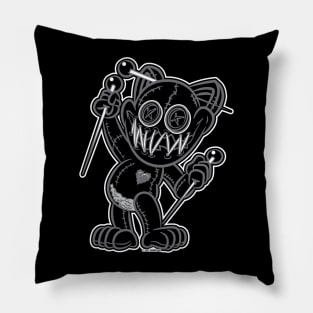 Happy VooDoo Kitty Cat Doll Oakland Colors Pillow