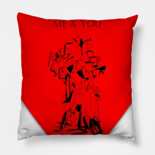 Me and you romantic heart design Pillow