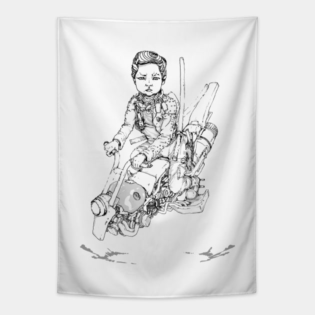 Kid Road Warrior Tapestry by Takeshi Kolotov