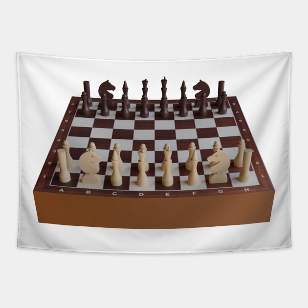 Chessboard with chessmen Tapestry by GiCapgraphics