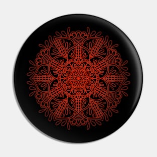 Shades of Red Mandala Pin