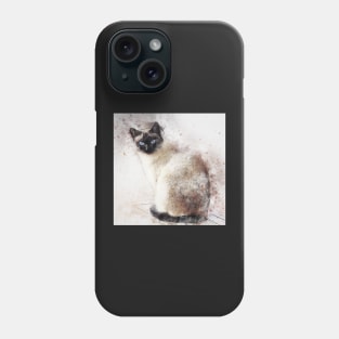 Siamese Cat Lover Graphic Art Paint Splatter Design Snowshoe Pretty Cats Phone Case