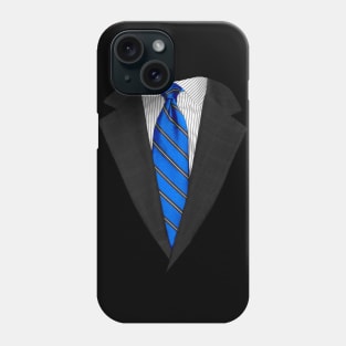 Blue Suit Up! Realistic Suit and Tie Casual Graphic for Zoom Phone Case