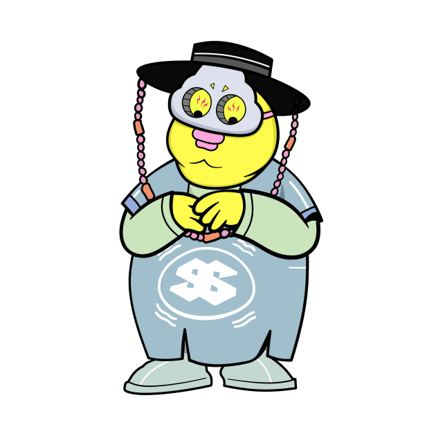 Cute korean traditional styled fat boy cartoon figure illustration by slluks_shop