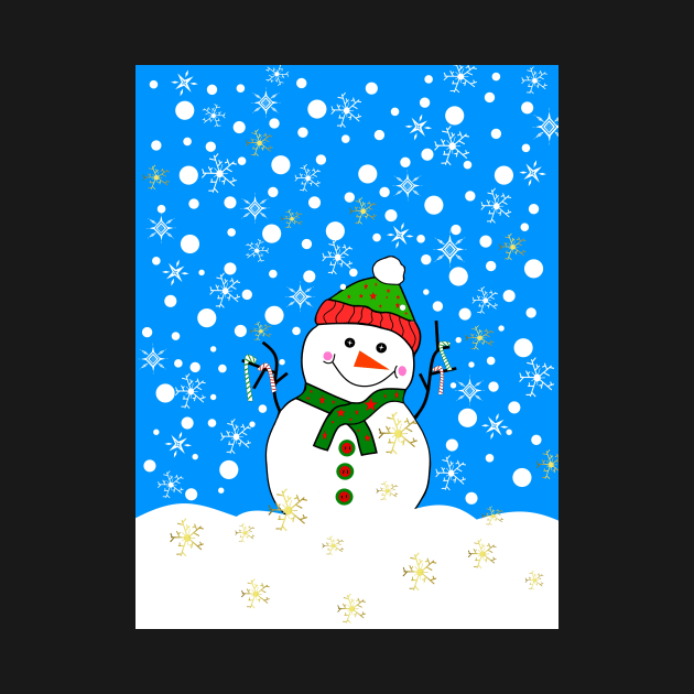 LET It Snow Merry Christmas Snowman by SartorisArt1