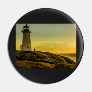 Peggys Cove Lighthouse at Sunset Pin