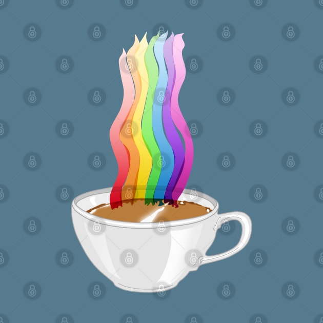 Rainbow Steaming Coffee Cup by NaturalDesign