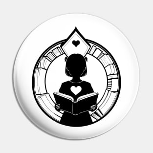 A Girl's Love for Reading Pin