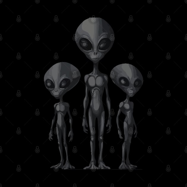 extraterrestrial bodies. Alien invasion. black and white. uap by Ideas Design