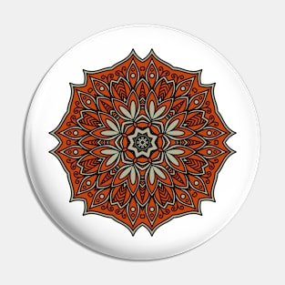 Mandala red and green Pin