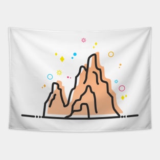 Big Thunder Mountain Theme Park Ride Vector Artwork Tapestry