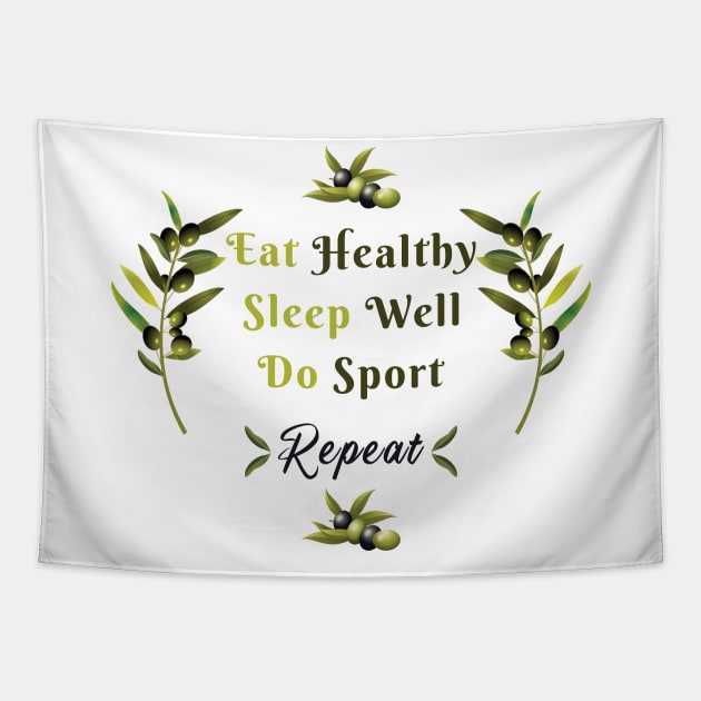 Eat healthy Tapestry by LOQMAN