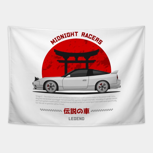 Tuner White S13 JDM Tapestry by GoldenTuners