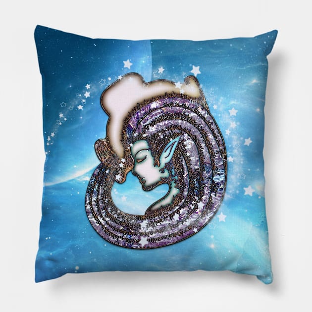 Zodiac sign aquarius Pillow by Nicky2342