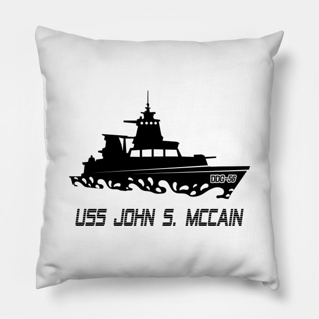 Uss John Mccain DDG 56 Gold Pillow by Javacustoms
