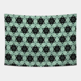 Mint botanical honeycomb pattern Tapestry