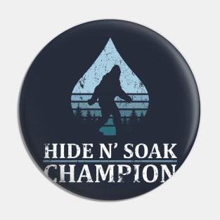 Funny Bigfoot Hide and Seek Soak World Champion Gift Pin