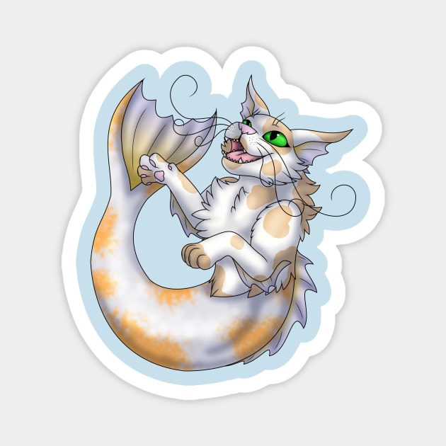 Purrmaid: Cream Bicolor Magnet by spyroid101