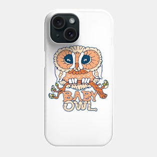 Baby owl with typography Phone Case