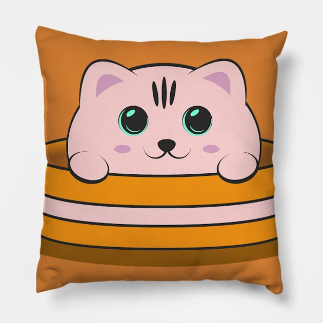 Kawaii Kitty Pillow by DoubleDv60