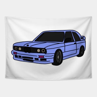 Nostalgic Blue Car Tapestry