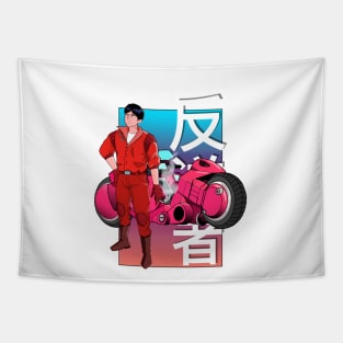 Kaneda the biker graphic art Tapestry