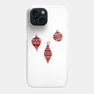Cute Christmas Tree Ornament Doodle in Cranberry Red Phone Case
