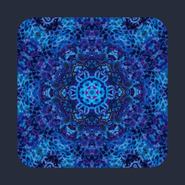 Deep Blue Dive Kaleidoscopic Mandala Number 1 by SpotterArt