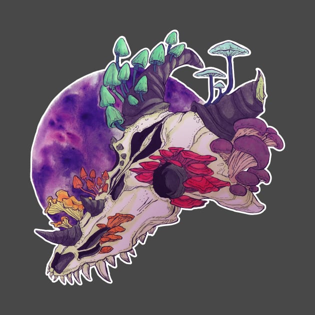 Overgrown Dragon Skull by iisjah