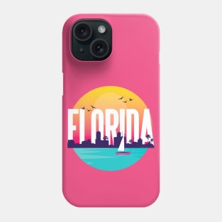 Beautiful FLORIDA with Skyline and Sailboat Phone Case