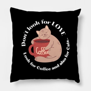 Love coffee and cat Pillow