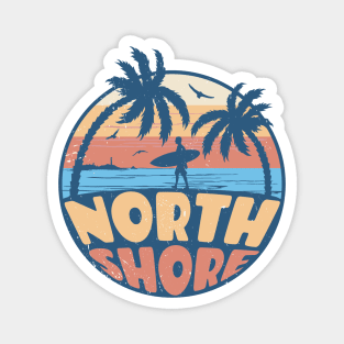 Vintage Surfing North Shore Oahu, Hawaii // Retro Summer Vibes // Grunge Surfer Sunset Magnet