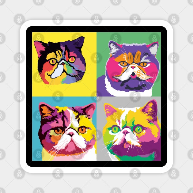 Exotic Shorthair Pop Art - Cat Lover Gift Magnet by PawPopArt