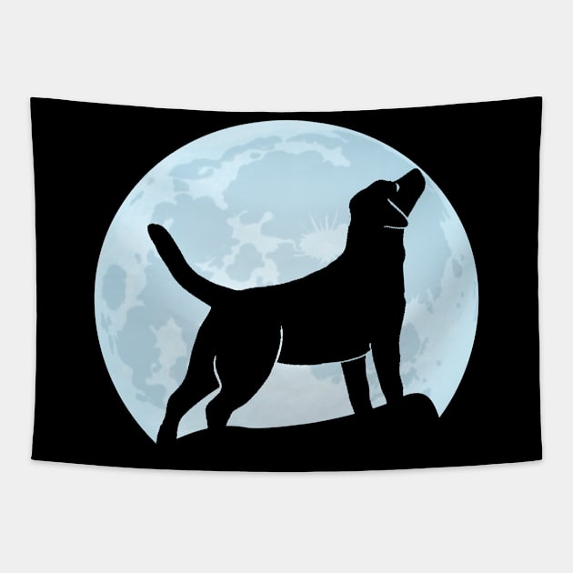 labrador lover dog moon gift labrador retriever silhouette Tapestry by T-shirt verkaufen