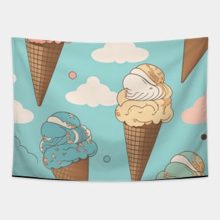 Ice Cream Pattern Illustration Design Birthday Gift ideas for Ice Cream Lovers Tapestry