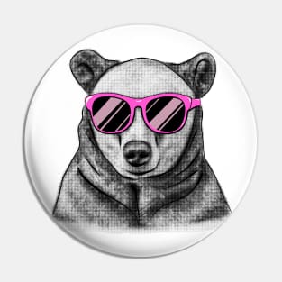 Pink Glasses Bear Pin