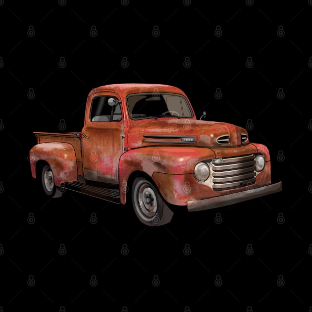 Rusty red 1950 Ford F1 Pickup Truck by candcretro