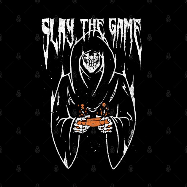 Slay the Game Gothic White Grim Reaper Gamer by jessicaamber