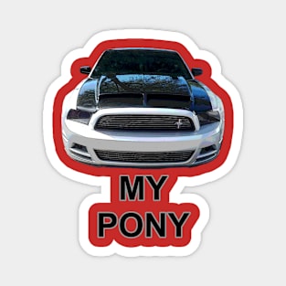 My Pony, Blk Gray Front Magnet