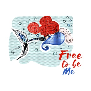 Red,White and Blue Mermaid T-Shirt