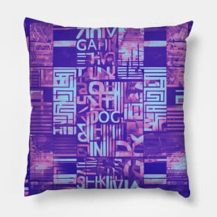 Neon advert pattern Pillow